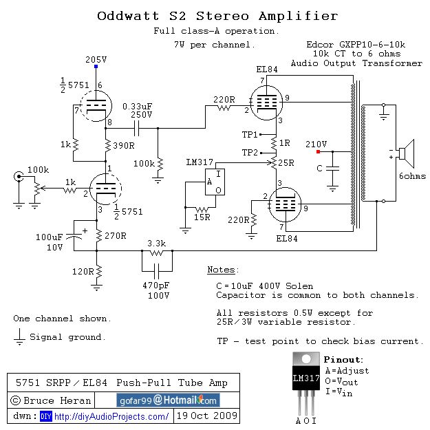 807 tube audio amplifier schematic chart